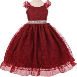 Big Girls Glitter Rhinestone Bouffant Holiday Easter Flower Girl Dress Chrsitmas